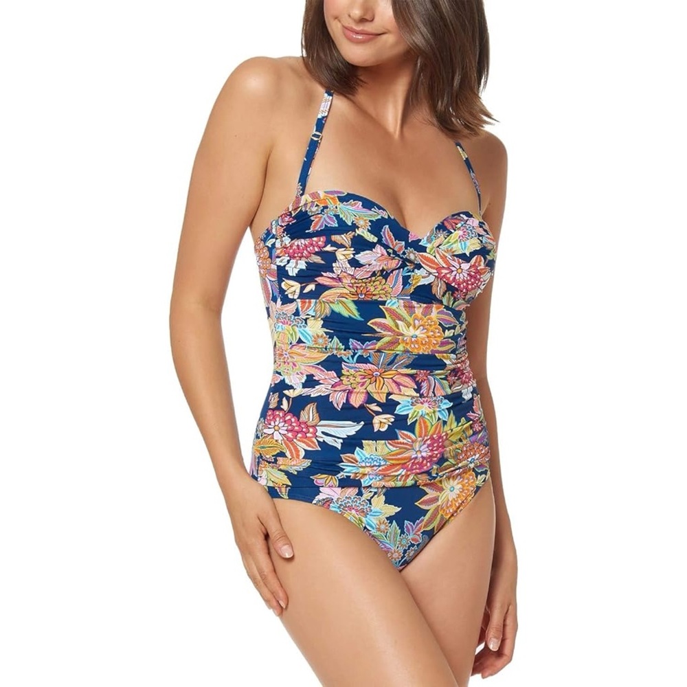 Bleu Rod Beattie Women's Convertible Strapless One-Piece Swimsuit Size 12